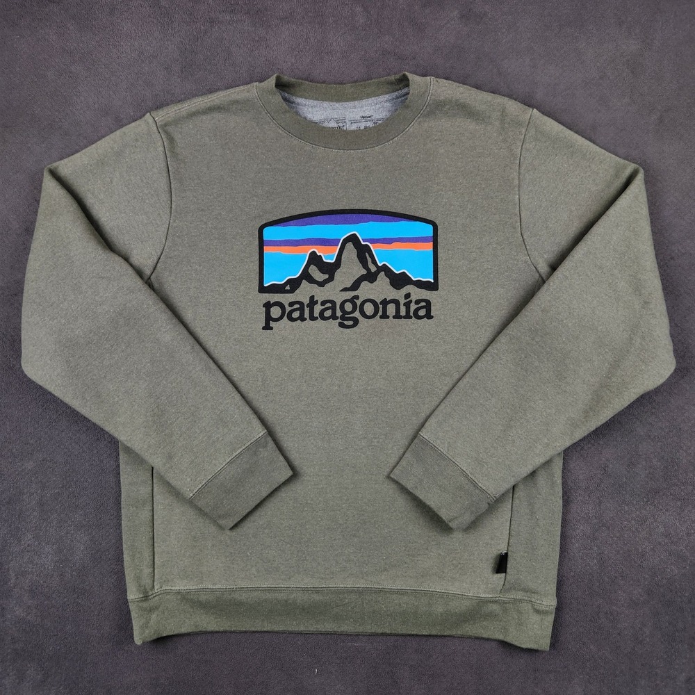 Patagonia Fitz Roy Horizons Uprisal Crew Sweatshirt Mens Medium Green 39626 STGN